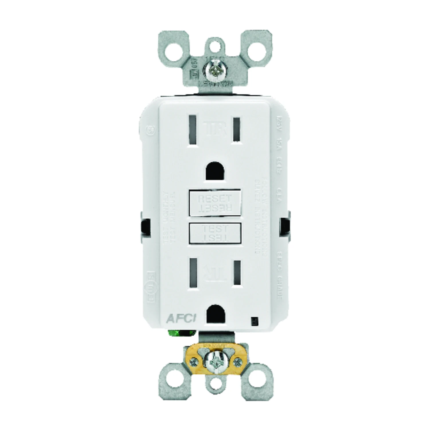 15 Amp Tamper Resistant AFCI Outlet, White