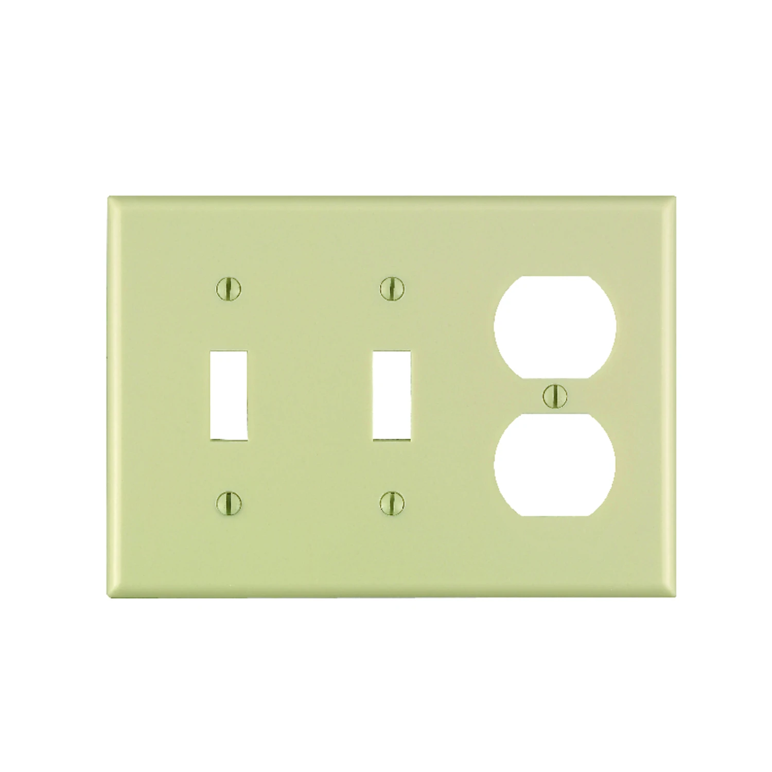 Leviton Ivory 3 gang Plastic Duplex/Toggle Wall Plate 1 pk