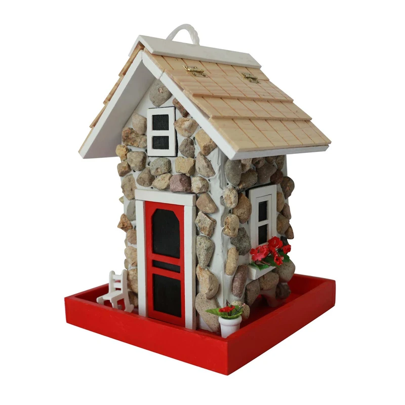 Fieldstone Guest Cottage Bird Feeder With 2 Ports, 1.5 Lb Capacity