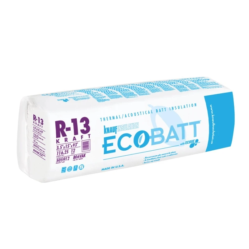 Knauf R-13 15 In. x 93 In. Kraft Faced Batt Fiberglass Insulation (12 Count)