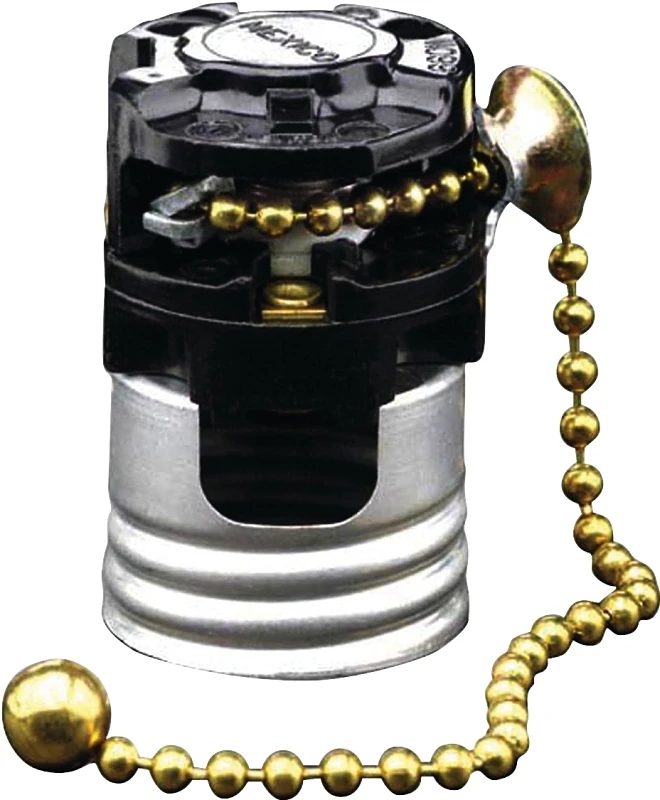 Leviton Aluminum Pull Chain Socket 1 pk