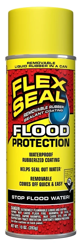 Flex Seal Flood Protection Removable Liquid Rubber, Yellow, 10 oz. Spray