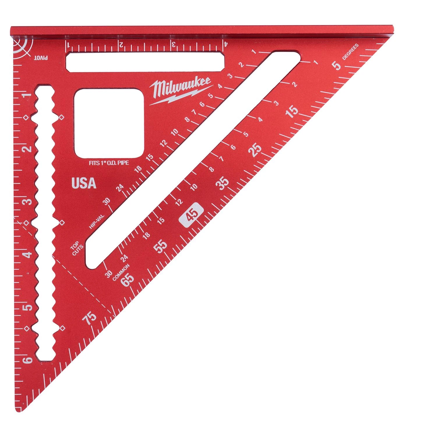 7 In. Aluminum Rafter Square With Laser Etched Markings And Cutout