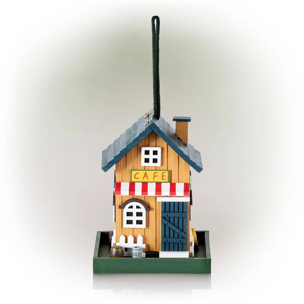 9 Inch Tall Multi-color Hanging Café Bird Feeder