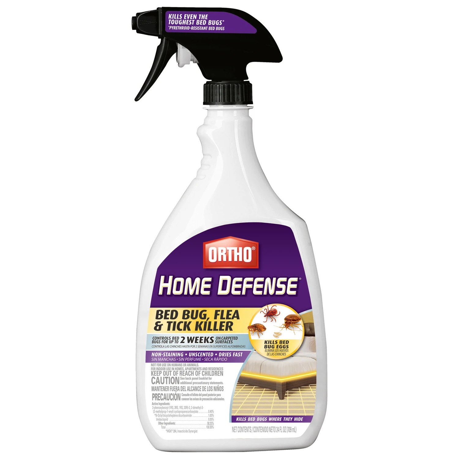 Home Defense MAX Bed Bug Flea & Tick Killer, 24 oz. RTU