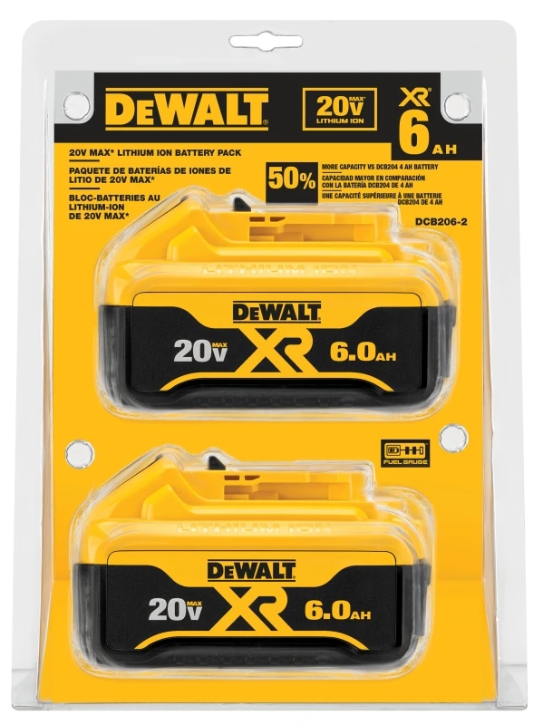 20-Volt MAX XR Lithium-Ion Premium Battery Pack 6.0Ah (2-Pack)