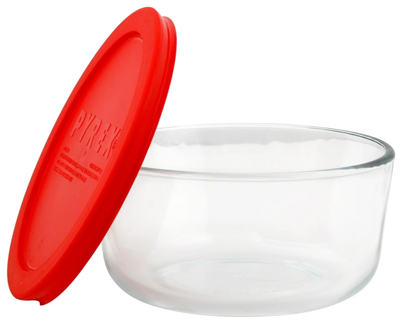 Simply Store 4 Cup Round Glass Storage Container with Red Lid