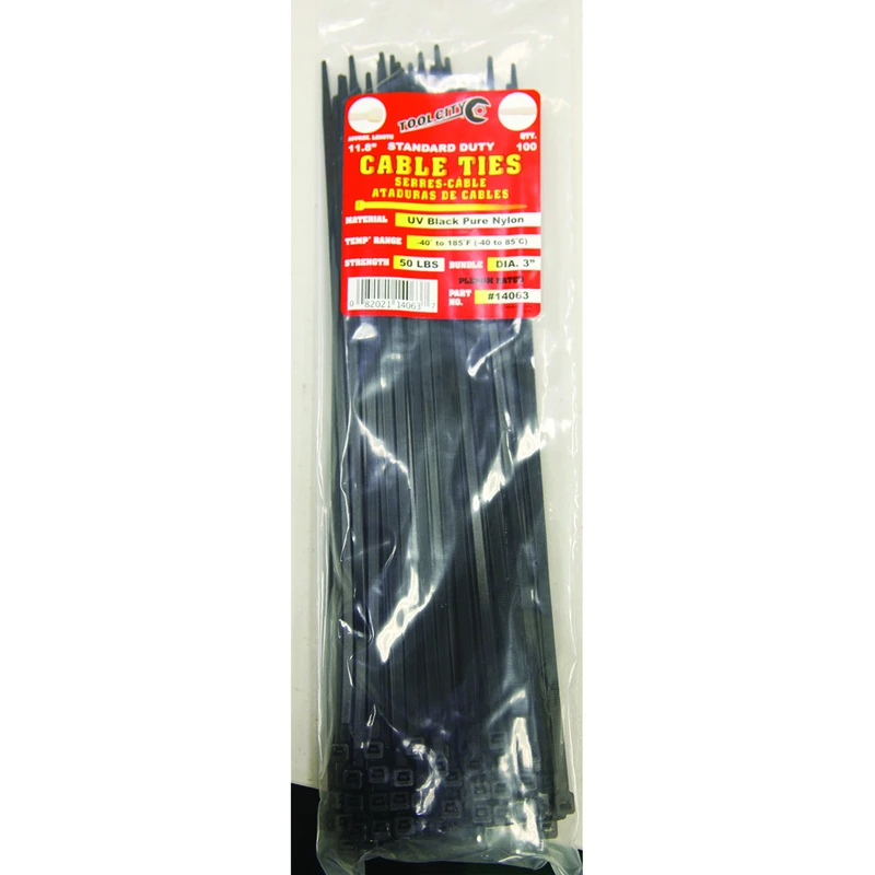 Tool City 11.8 in. L Black Cable Tie 100 pk