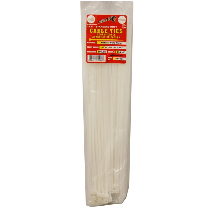 Tool City 14.6 in. L White Cable Tie 100 pk