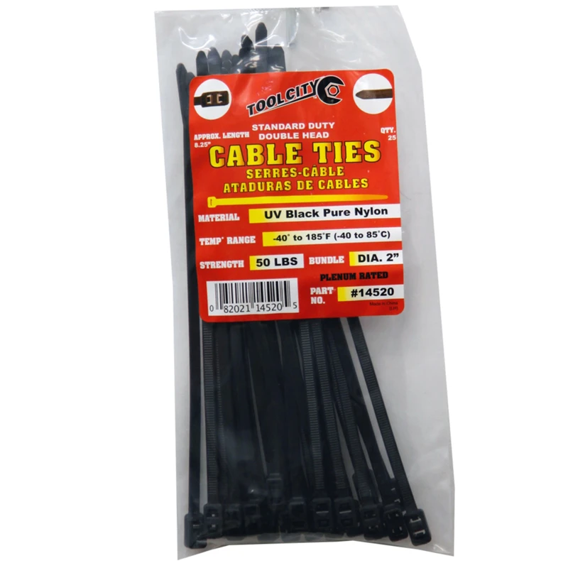 Tool City 8.25 in. L Black Cable Tie 25 pk