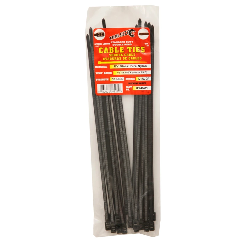 Tool City 11.8 in. L Black Cable Tie 25 pk