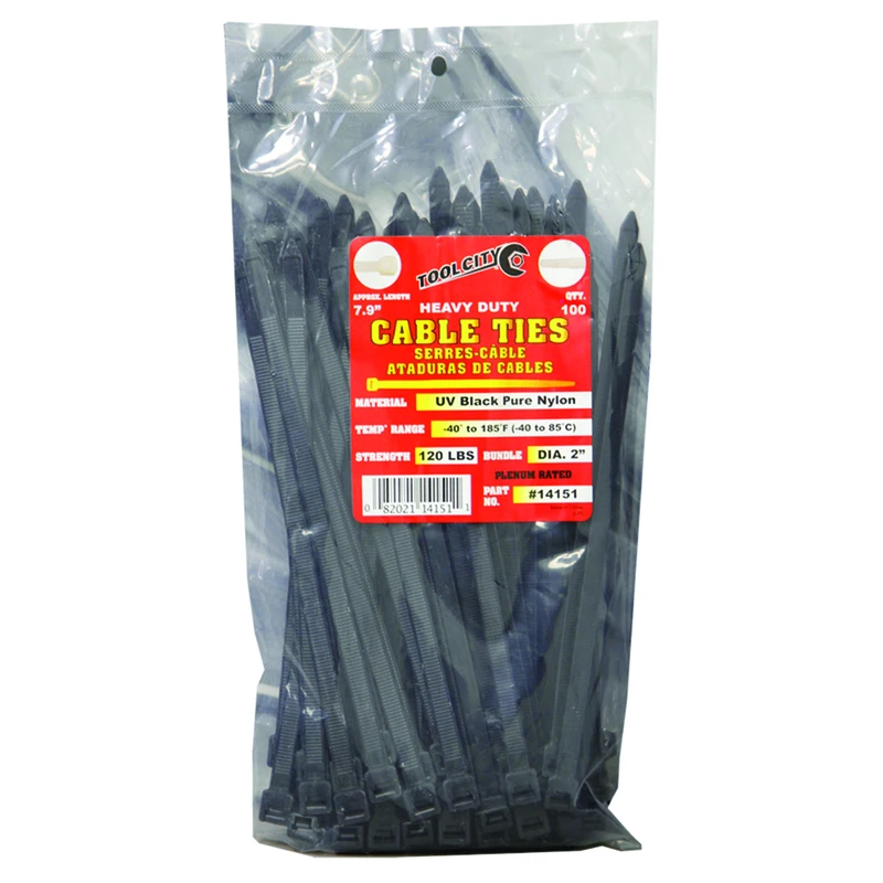 Tool City 7.9 in. L Black Cable Tie 100 pk