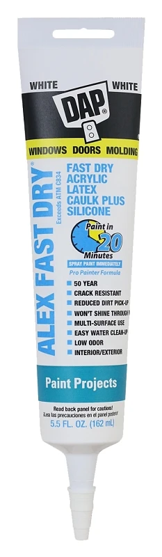 Fast-Dry Caulk, White, 5.5-oz.