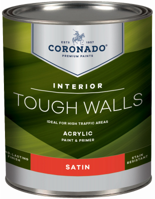 Tough Walls Satin Interior Accent Base, Quart - Model C60.36.4