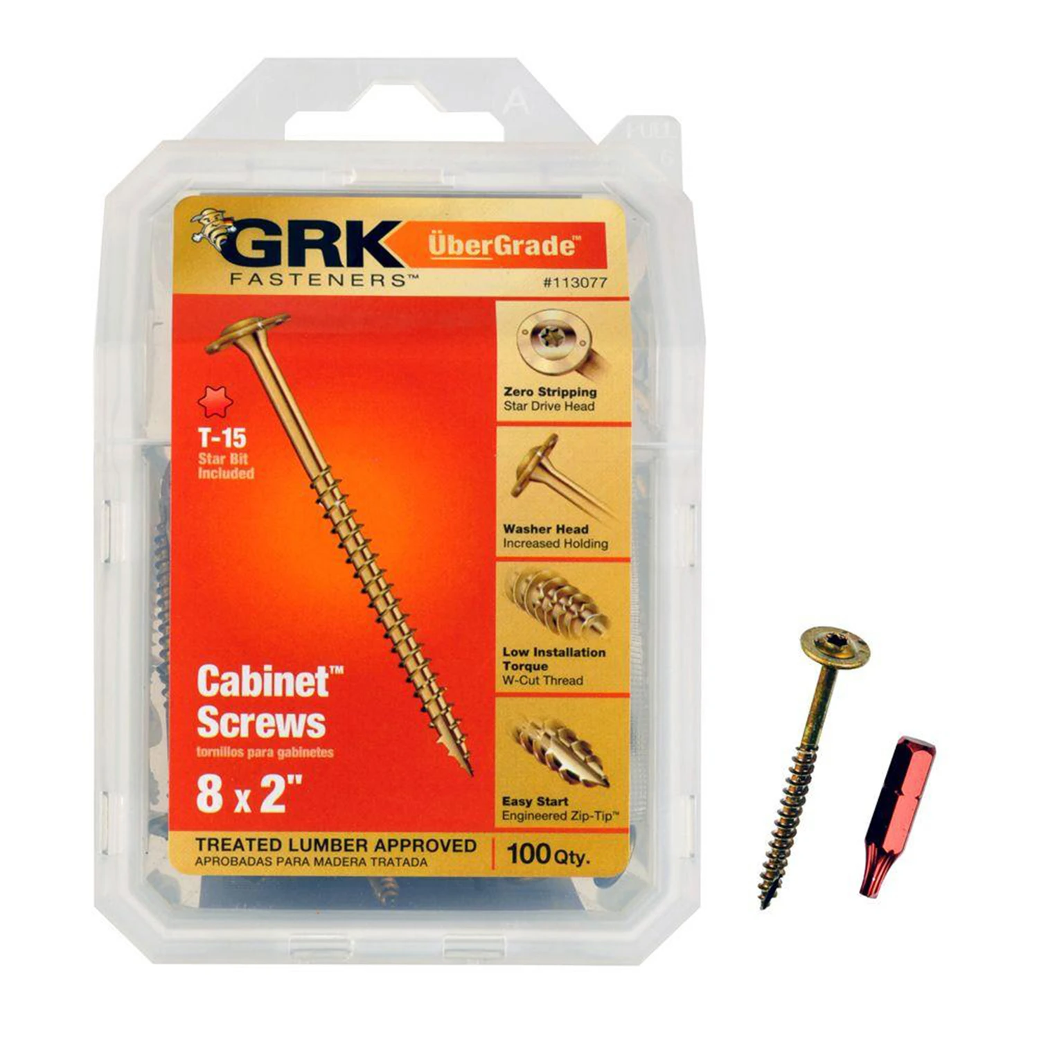 #8 x 2 in. Cabinet Screw (100-Piece per Pack)