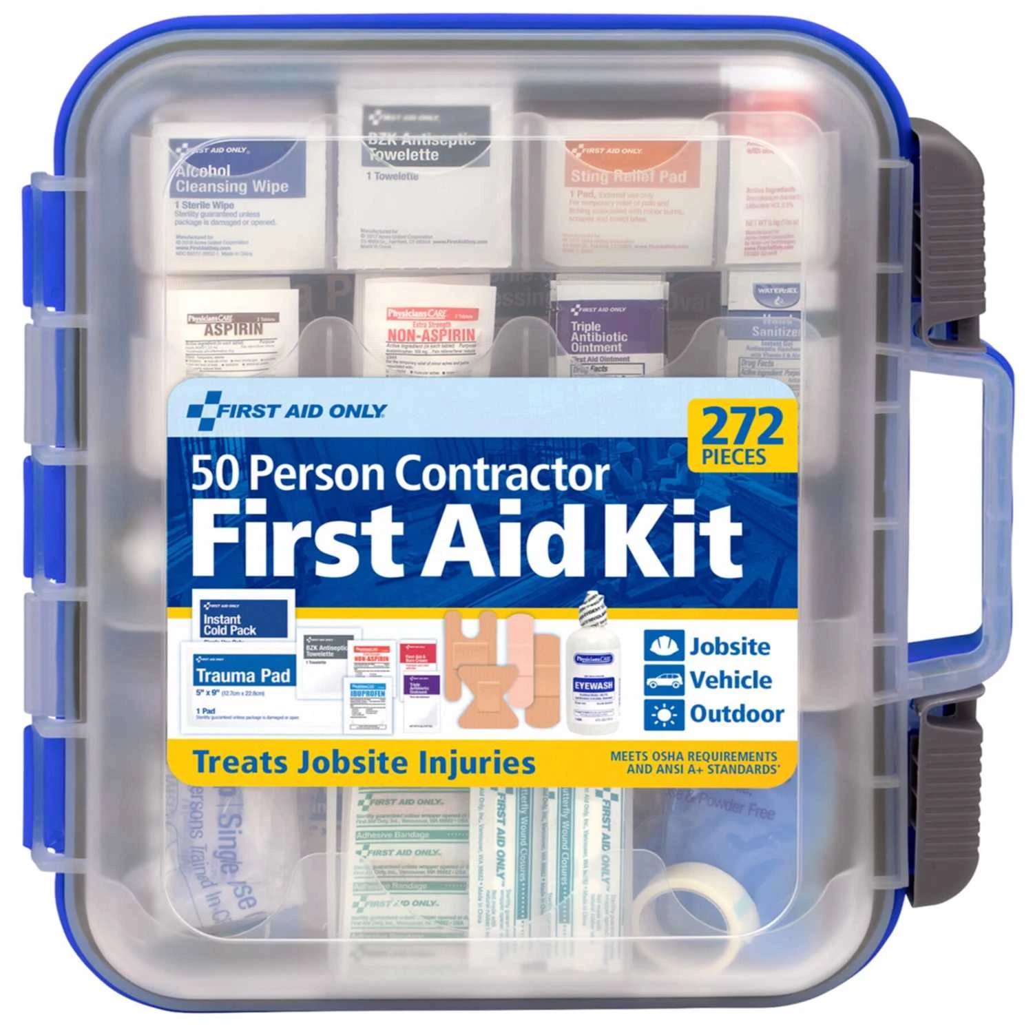 272-Pc. Plastic OSHA First Aid Kit. 50 Person