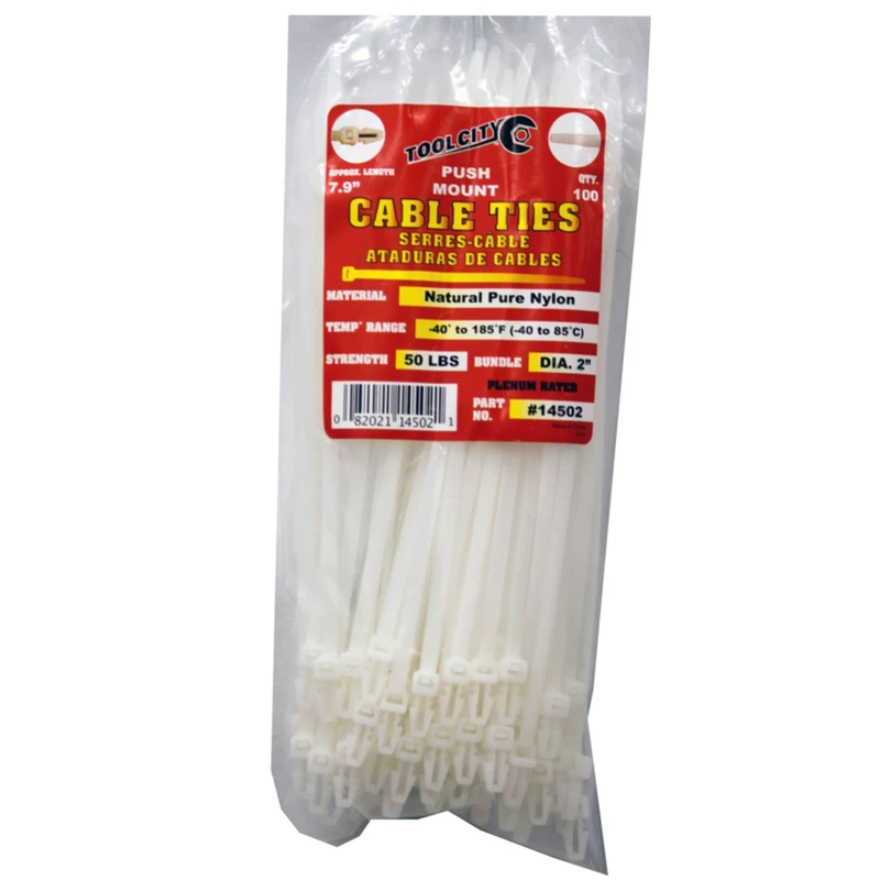 Tool City 7.9 in. L White Cable Tie 100 pk