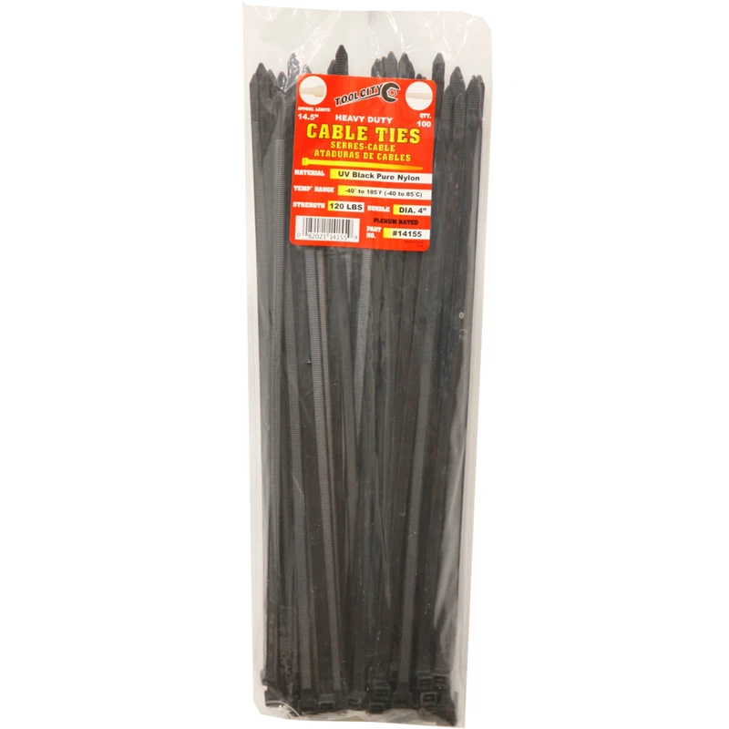 Tool City 14.5 in. L Black Cable Tie 100 pk