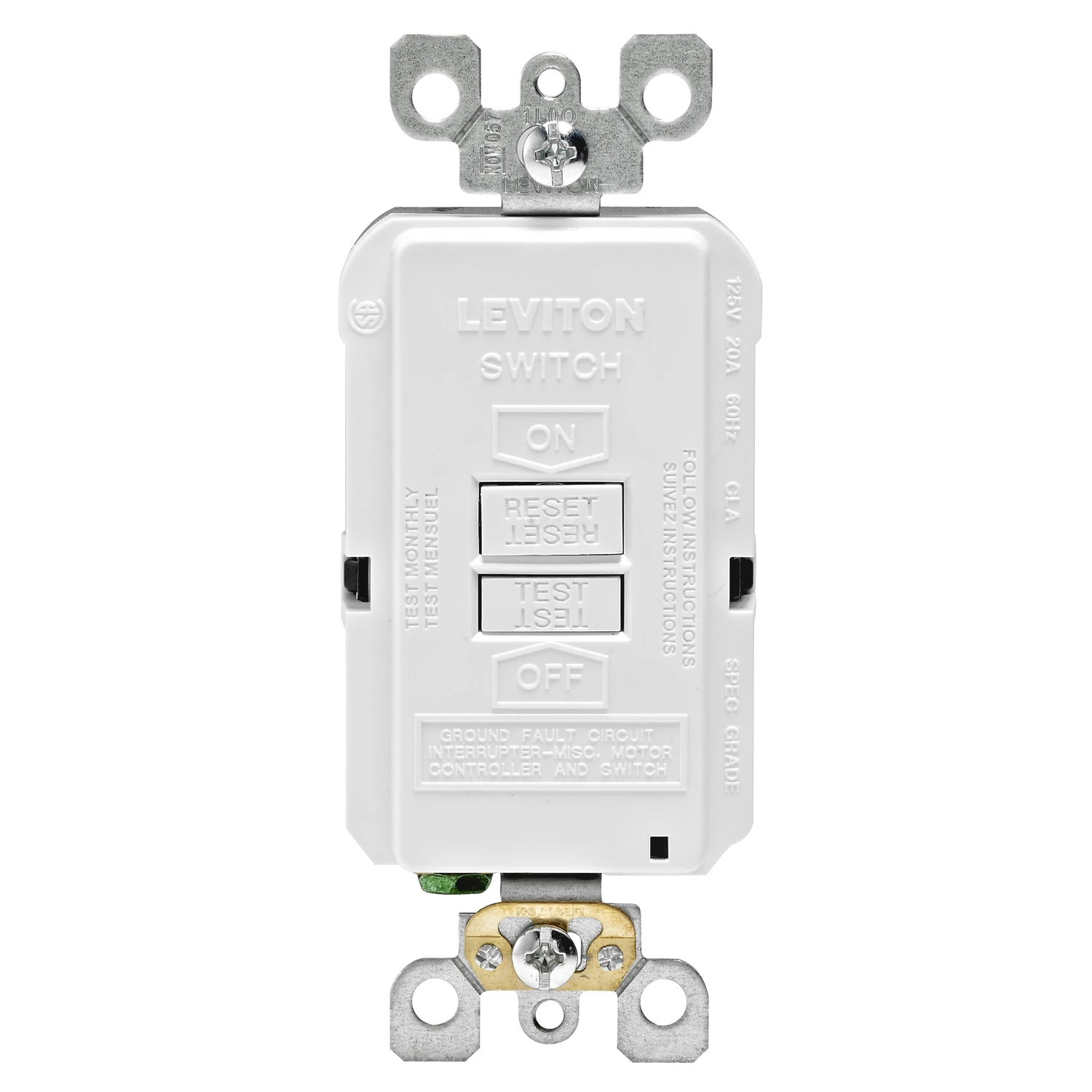 20 Amp 125-Volt Combo Self-Test Blank Face GFCI Outlet, White