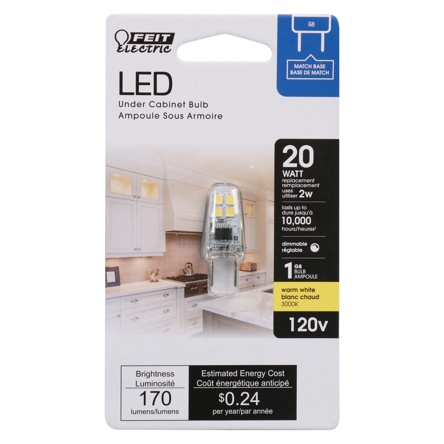 FEIT Electric 2 watts Wedge LED Bulb 160 lumens Soft White Specialty 20 Watt Equivalence