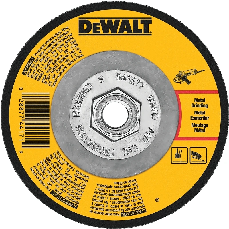 High-Performance Fast Metal Grinding Wheel, 1/4 x 5/8 x 7 In.