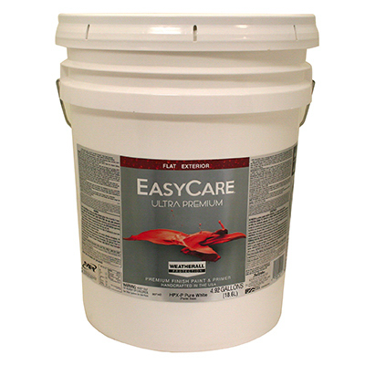 Ultra Premium Weatherall Exterior Latex Paint, Flat Pastel Base, 5-gallon Container
