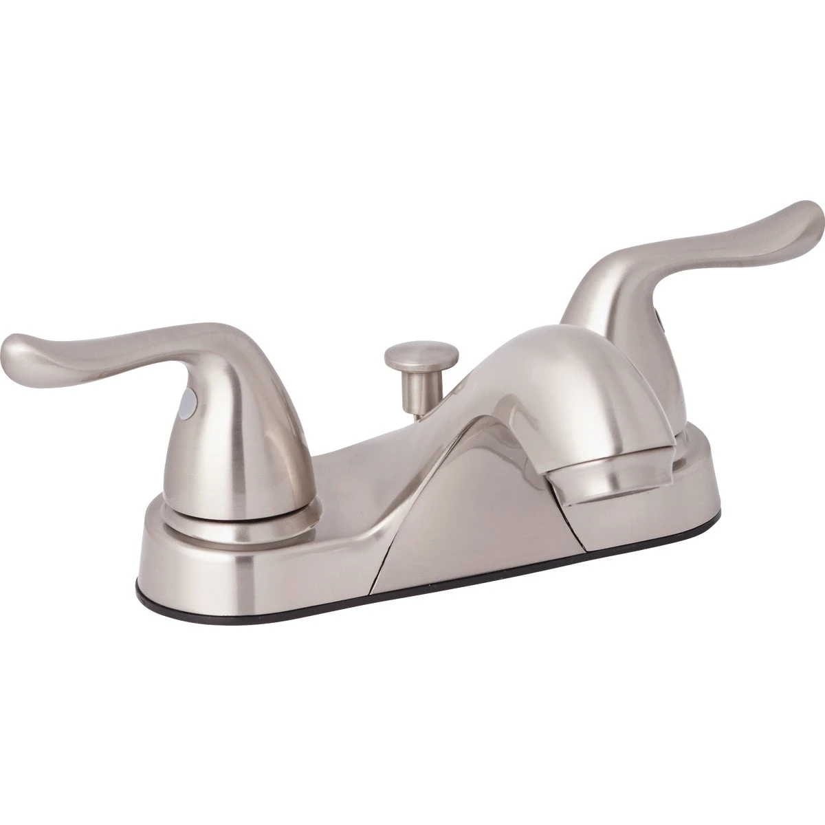 Brushed Nickel 2-handle Knob 4 In. Centerset Bathroom Faucet With Pop-up