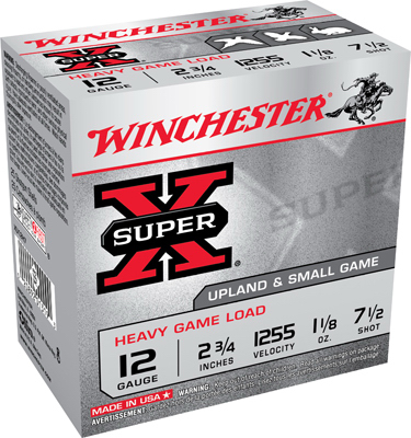 12 Gauge Super-x Heavy Game Shotshells, #7.5, 2.75-inch, 25-rounds
