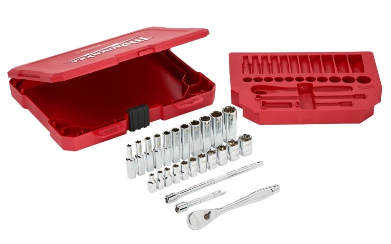 1/4 in. Drive SAE Ratchet and Socket Mechanics Tool Set (26-Piece)
