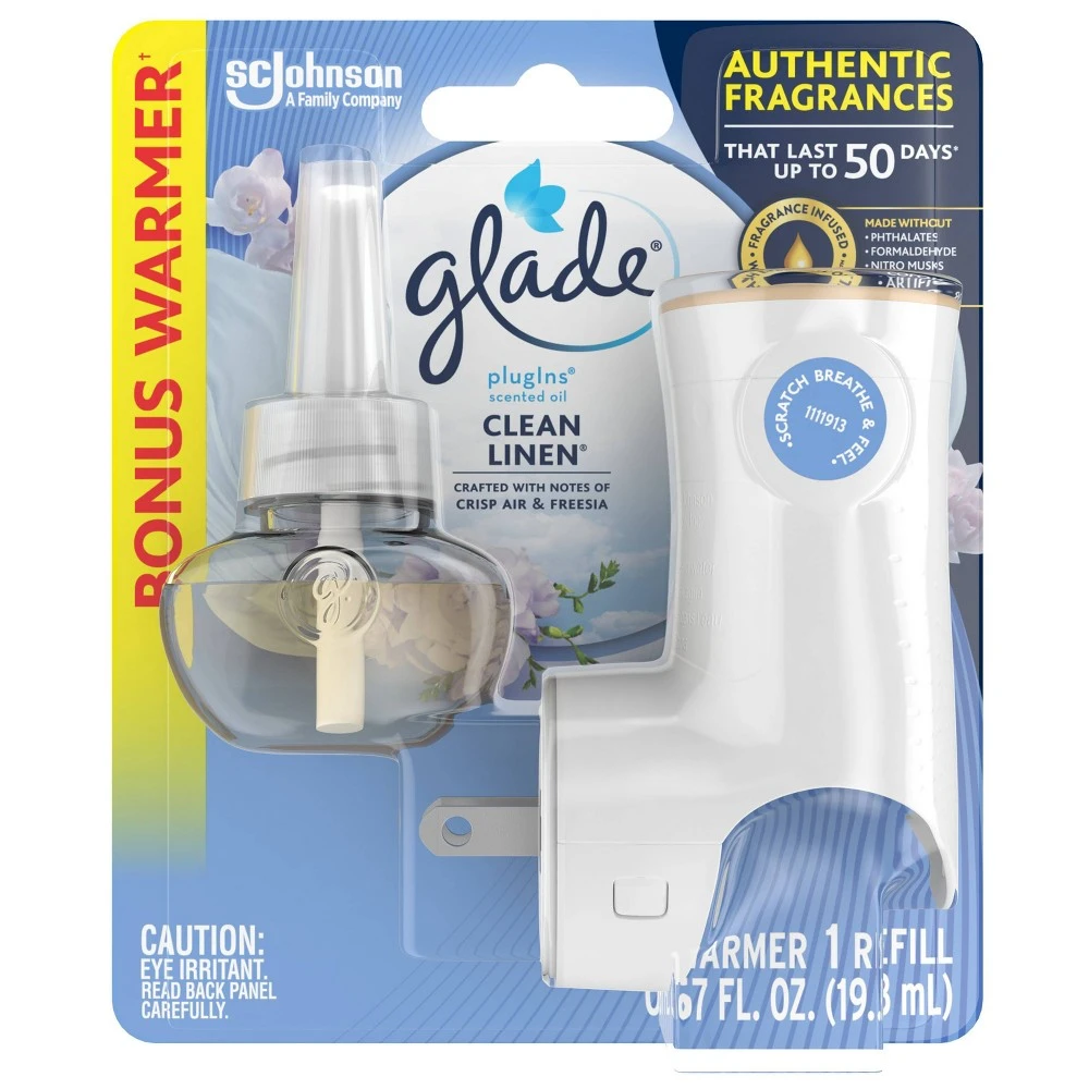 Plug Ins Scented Oil Warmer + Refill, Clean Linen Scent