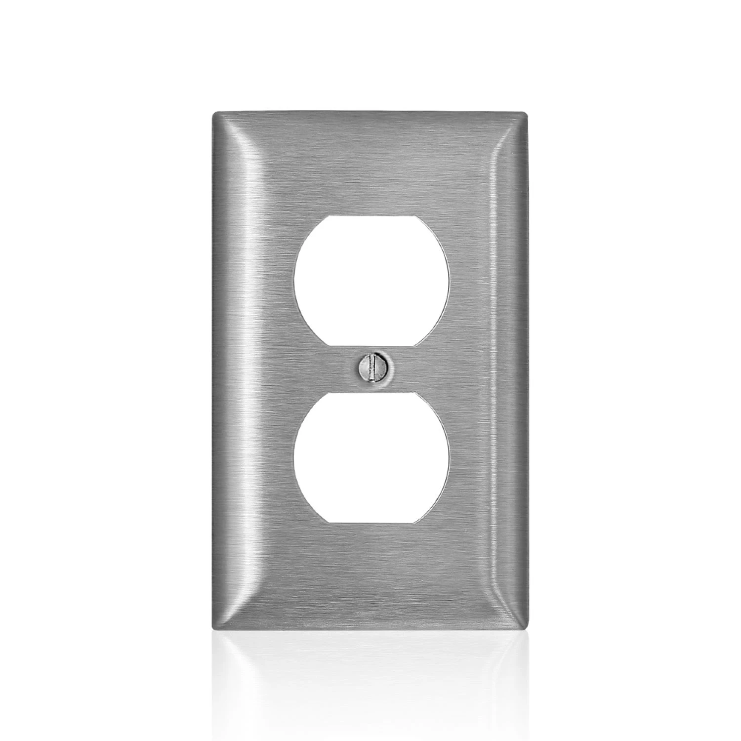 Leviton 3004826 C-Series Stainless Steel 1 Gang Metal Duplex Wall Plate