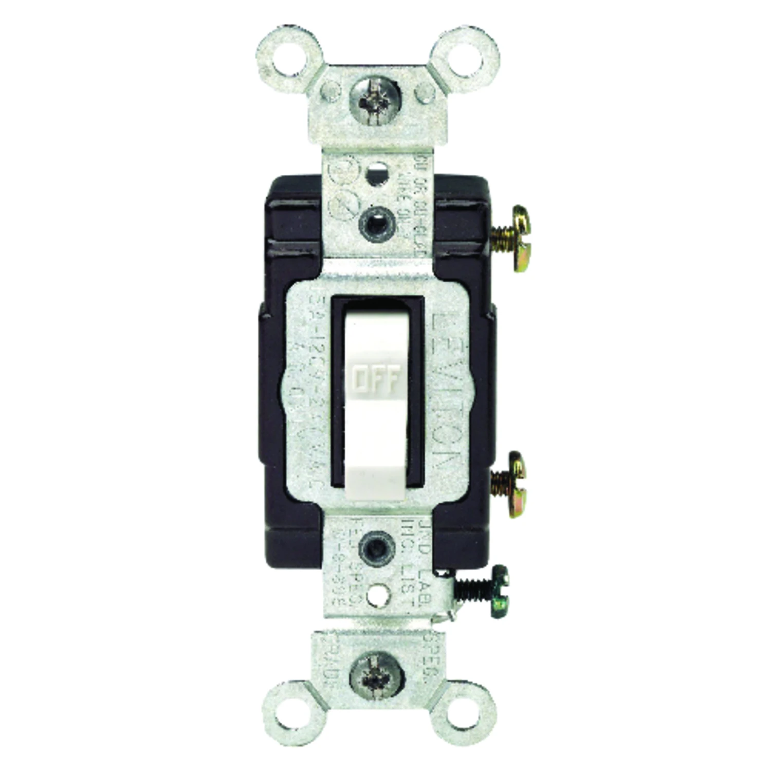 Leviton Commercial Illuminated 15 amps Toggle Switch White 1 pk