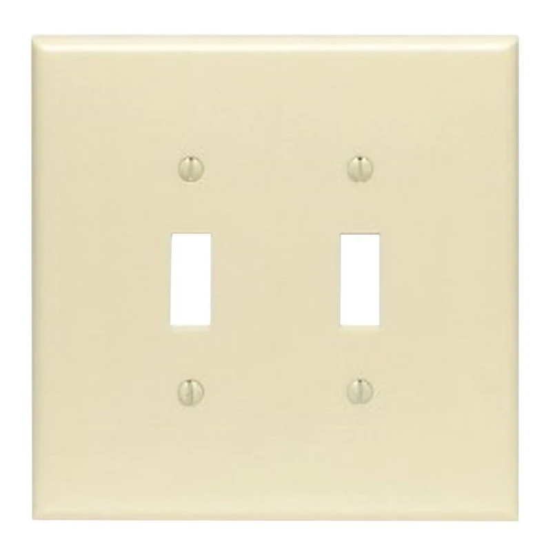 Leviton Ivory 2 gang Plastic Toggle Wall Plate 1 pk