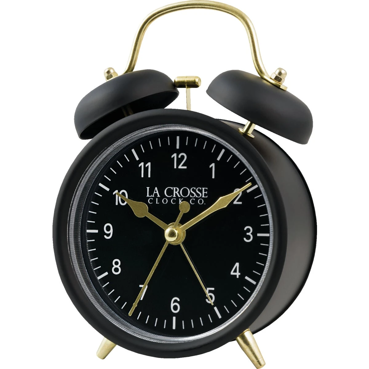 Twin Bell Quartz Alarm Clock, Battery Operated, Black