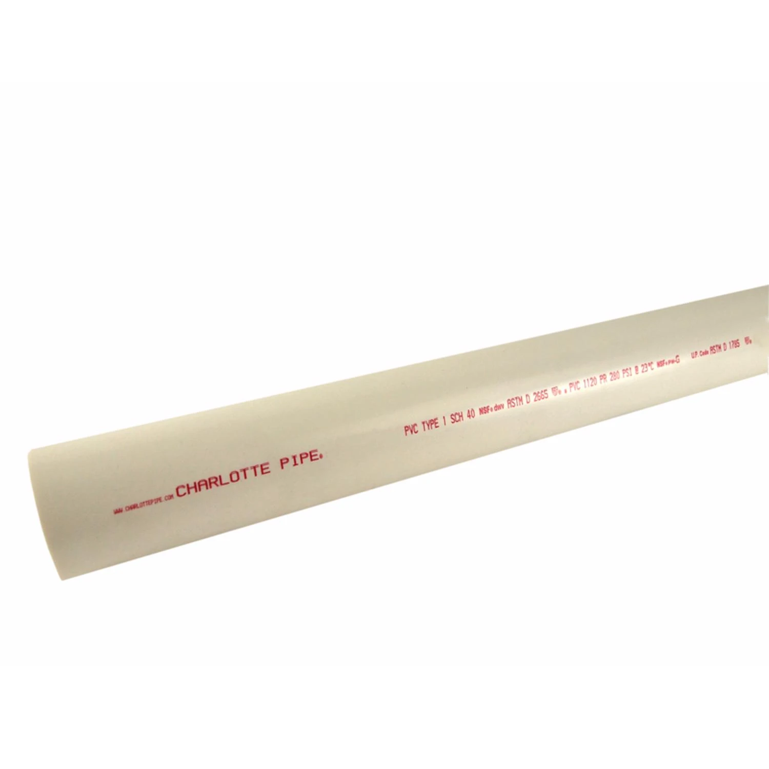Schedule 40 PVC Pipe, 6 In. x 10 Ft.