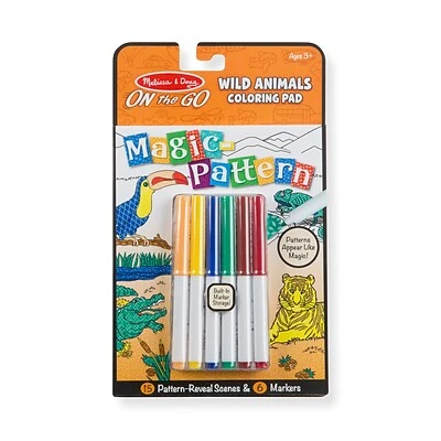 On The Go Magic Pattern Pad Wild Animals, 6" X 10" Activity Book