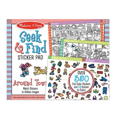 Seek & Find Sticker Pad Around Town, Early Education Development, Model 30150