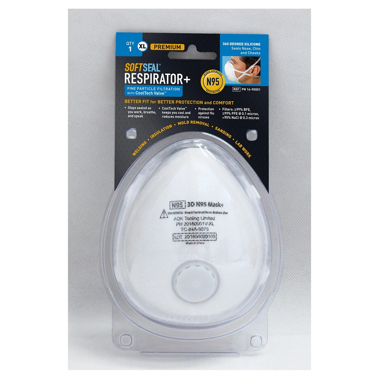 N95 Valved Safety Mask, XL