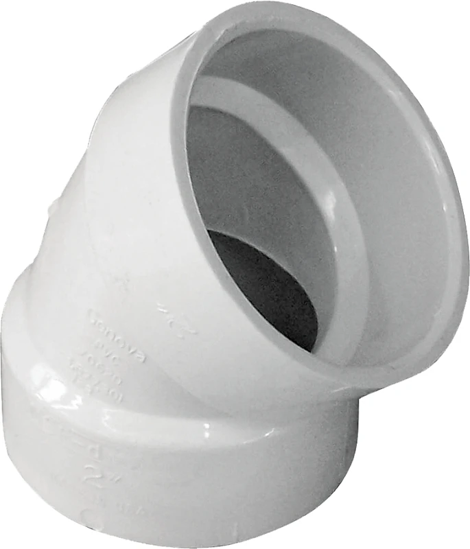 IPEX Canplas 2 In. Hub x Hub Schedule 40 45 Deg. Short Radius DWV PVC Elbow (1/8 Bend)