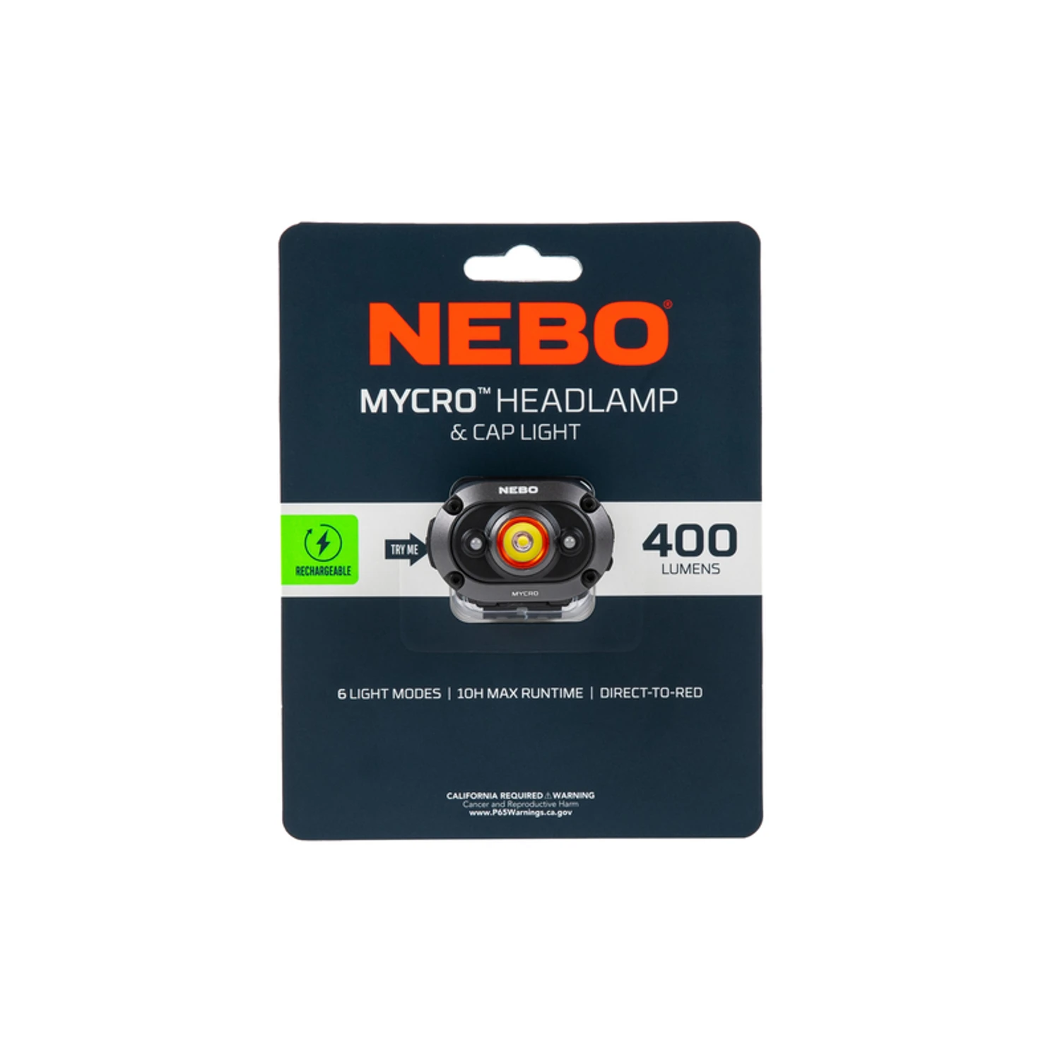 Mycro Rechargeable Headlamp, 400 Lumen