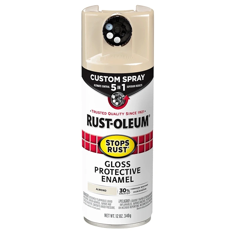 Stops Rust Custom Spray 5-in-1 Spray Paint, Gloss Almond, 12 oz.