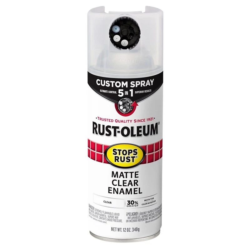 Stops Rust Custom Spray 5-in-1 Spray Paint, Matte Clear, 12 oz.