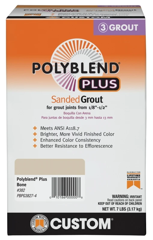 Polyblend Plus Sanded Grout, Bone Color, 7 Lb.