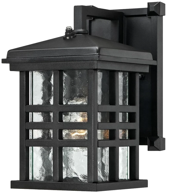 Caliste Outdoor Wall Light Fixture, Textured Black Aluminum
