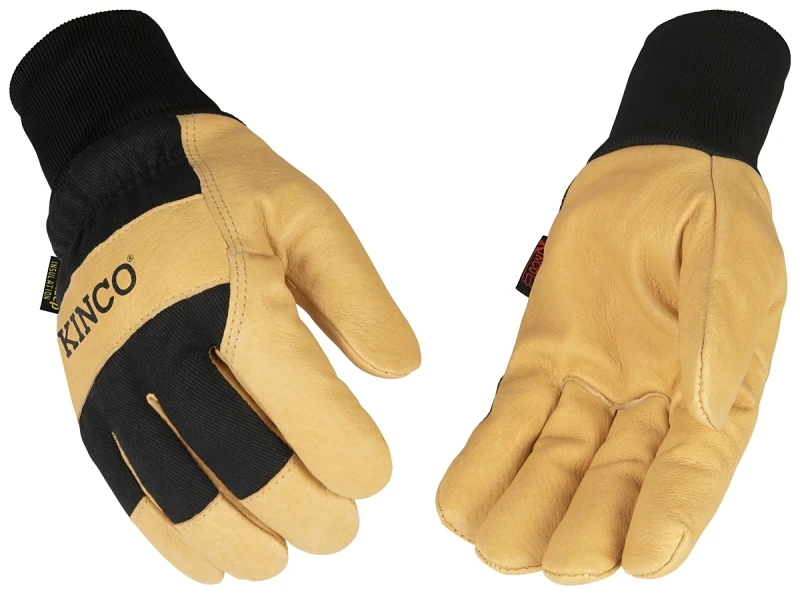 Thermal Gloves, Pigskin Palm, Canvas Back, Men's L