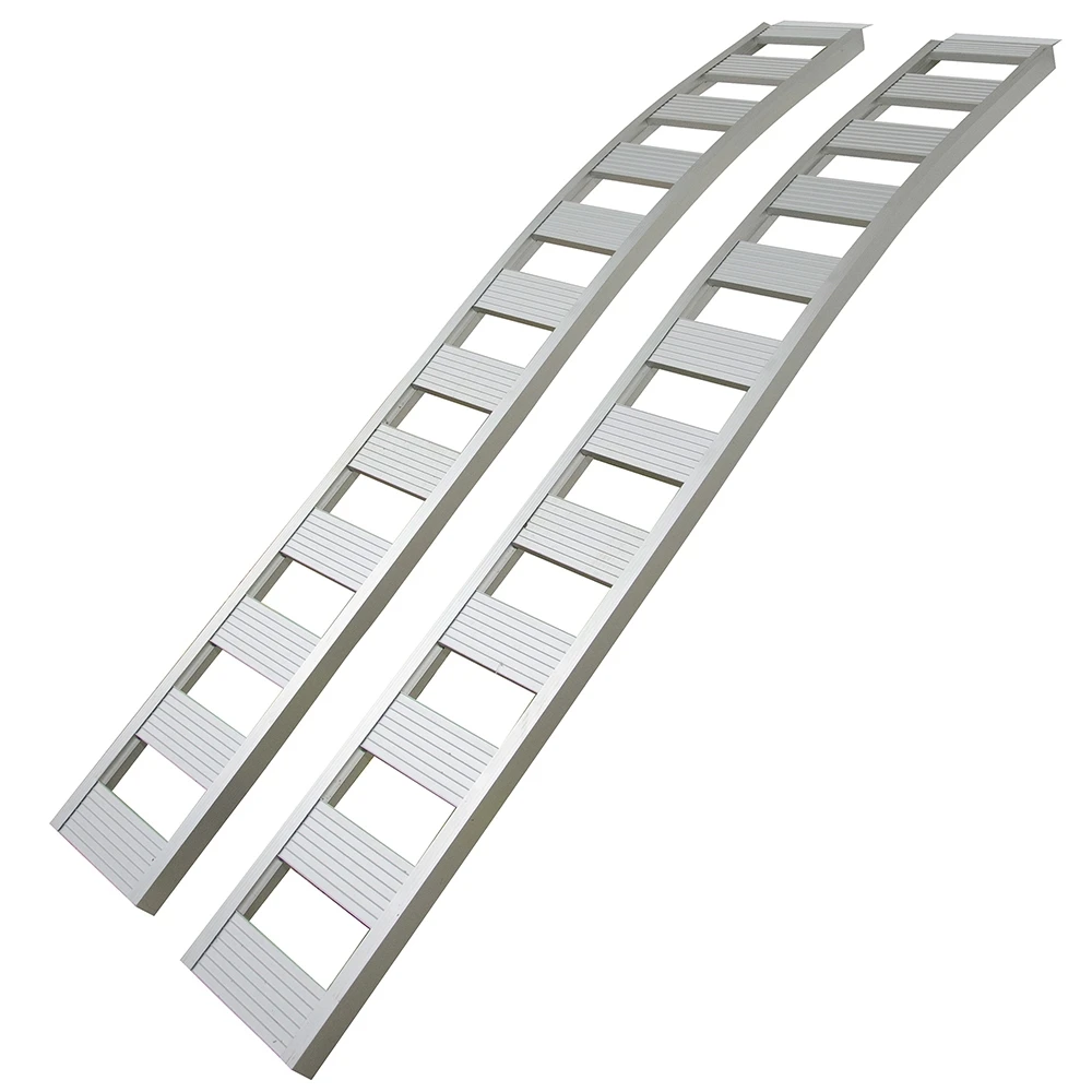 Non-Folding Car Ramp, Arched Aluminum, 1,500 Lb. Rated, 12 x 90 In.