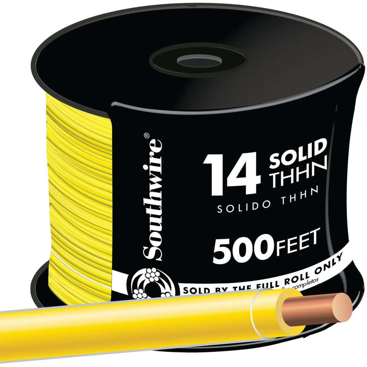 500 Ft. 14 Awg Solid Yellow Thhn Electrical Wire - Ul Listed