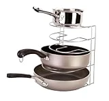 Pots & Pans Rack, White Steel, 9.5 x 10 x 11.25 In.