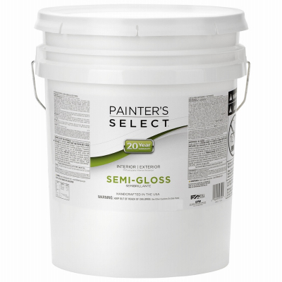 Exterior Latex House Paint, Semi-gloss Pastel Base, 5 Gallons - Painter's Select