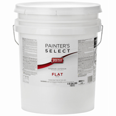 Acrylic Latex Paint, Interior/exterior, Pastel Base Flat, Tintable White, 5 Gallons